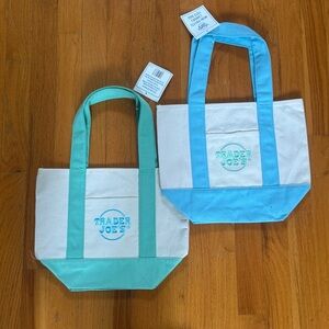 Trader Joe’s Blue and Green Mini Tote Bags